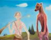 Jager met jonge beer 150x200 cm 2007