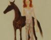 Vrouw met bruin paard 36x46 cm 2013